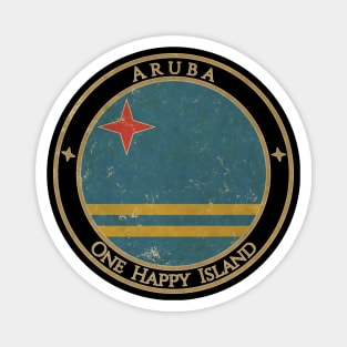 Vintage Aruba USA North America United States Flag Magnet